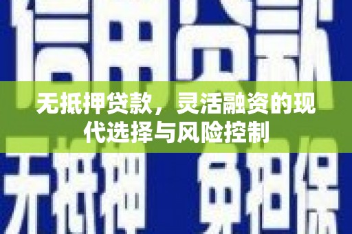 灞桥无抵押贷款，灵活融资的现代选择与风险控制