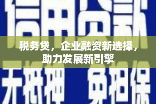 灞桥税务贷，企业融资新选择，助力发展新引擎