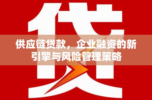 灞桥供应链贷款，企业融资的新引擎与风险管理策略
