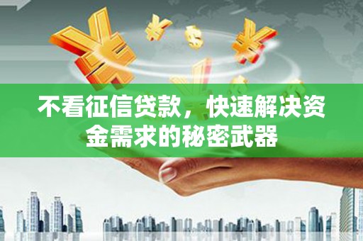 灞桥不看征信贷款，快速解决资金需求的秘密武器